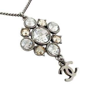 CHANEL Gold Diamond Logo Necklace